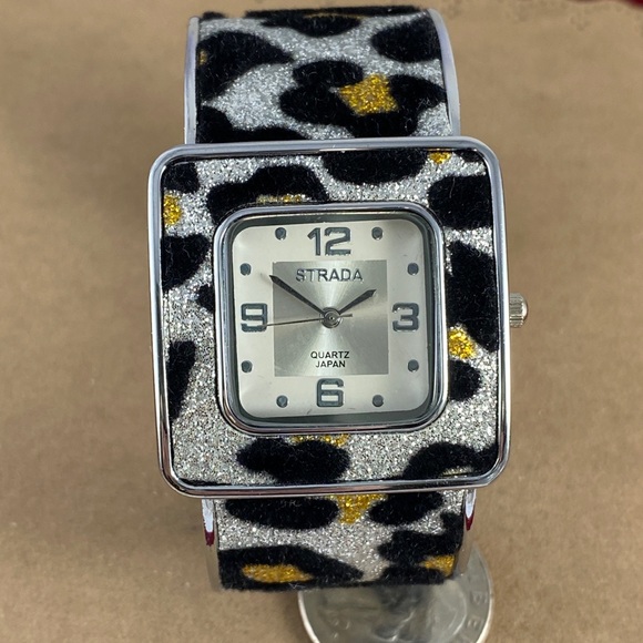 Stranda Leopard Spots Cuff Bracelet Watch - Picture 1 of 8